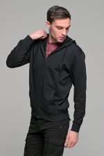 Μαύρη ανδρική ζακέτα φούτερ με φερμουάρ PAPARAZZI - Regular Fit