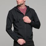 Μαύρη ανδρική ζακέτα φούτερ με φερμουάρ PAPARAZZI - Regular Fit