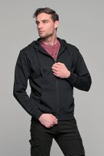 Μαύρη ανδρική ζακέτα φούτερ με φερμουάρ PAPARAZZI - Regular Fit