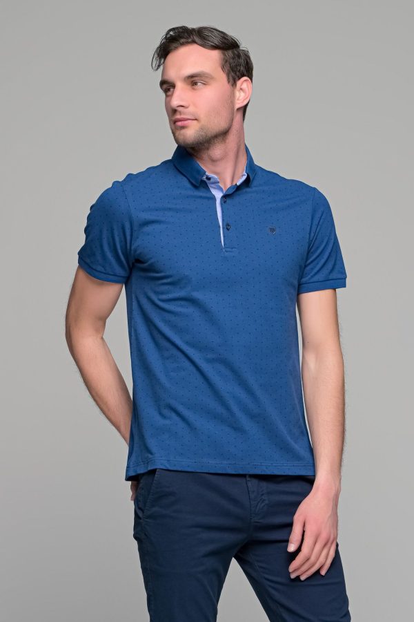 Ανδρικό μπλε πόλο μπλουζάκι