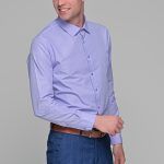 Μωβ λιλά fil a fil ανδρικό πουκάμισο PAPARAZZI χωρίς Τσεπάκι - Slim Fit