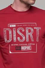 Κόκκινο ανδρικό t-shirt κοντομάνικο με στάμπα DISRT - slim fit