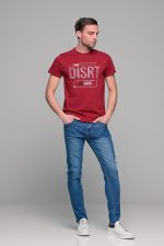 Κόκκινο ανδρικό t-shirt κοντομάνικο με στάμπα DISRT - slim fit