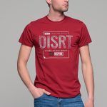 Κόκκινο ανδρικό t-shirt κοντομάνικο με στάμπα DISRT - slim fit