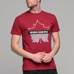 Μπορντό κοντομάνικο ανδρικό t-shirt με στάμπα φύλλο- slim fit