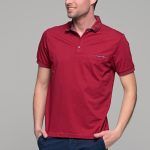 Κόκκινο ανδρικό πόλο MNT με τσεπάκι και σχέδιο στο γιακά - regular fit