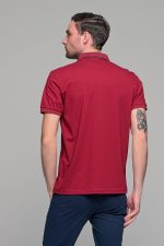 Κόκκινο ανδρικό πόλο MNT με τσεπάκι και σχέδιο στο γιακά - regular fit