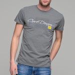 Γκρι κοντομάνικο ανδρικό t-shirt με στάμπα CORE DENIM- slim fit