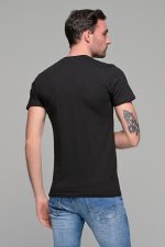 Μαύρο κοντομάνικο ανδρικό t-shirt με στάμπα CORE DENIM- slim fit