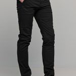 Μαύρο ανδρικό παντελόνι chino υφασμάτινο MASSARO - Slim fit