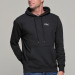 Μαύρο ανδρικό φούτερ με κουκούλα FR με print FRL