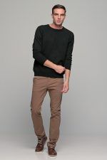 Ανδρικό παντελόνι chino υφασμάτινο MASSARO κάμελ - Slim fit