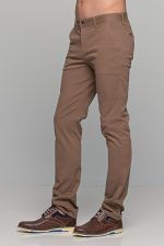 Ανδρικό παντελόνι chino υφασμάτινο MASSARO κάμελ - Slim fit
