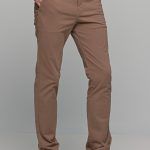 Ανδρικό παντελόνι chino υφασμάτινο MASSARO κάμελ - Slim fit
