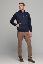 Ανδρικό παντελόνι chino υφασμάτινο MASSARO κάμελ - Slim fit