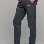 Σκούρο γκρι ανδρικό παντελόνι φόρμας χωρίς λάστιχο