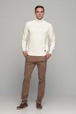 Λευκό ανδρικό ζιβάγκο με πλέξη- regular fit