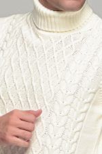 Λευκό ανδρικό ζιβάγκο με πλέξη- regular fit