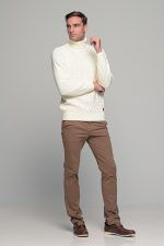 Λευκό ανδρικό ζιβάγκο με πλέξη- regular fit