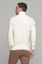 Λευκό ανδρικό ζιβάγκο με πλέξη- regular fit
