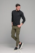 Μαύρη ανδρική μακρυμάνικη μπλούζα με στάμπα FRL