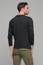 Μαύρη ανδρική μακρυμάνικη μπλούζα με στάμπα FRL