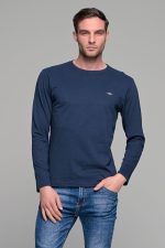 Μπλε ανδρική μακρυμάνικη μπλούζα με στάμπα FRL