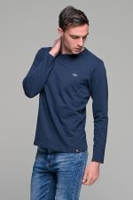 Μπλε ανδρική μακρυμάνικη μπλούζα με στάμπα FRL