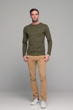 Πράσινο χακί ανδρική μακρυμάνικη μπλούζα με στάμπα FRL