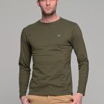 Πράσινο χακί ανδρική μακρυμάνικη μπλούζα με στάμπα FRL