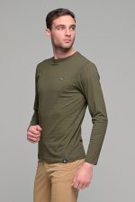 Πράσινο χακί ανδρική μακρυμάνικη μπλούζα με στάμπα FRL