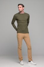 Πράσινο χακί ανδρική μακρυμάνικη μπλούζα με στάμπα FRL