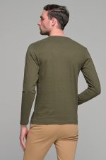 Πράσινο χακί ανδρική μακρυμάνικη μπλούζα με στάμπα FRL