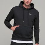 Ανδρικό μαύρο φούτερ με κουκούλα