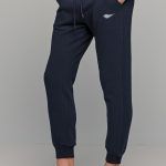 Μπλε ανδρικό παντελόνι φόρμας με λάστιχο και print φτερό