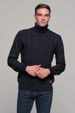 Μπλε ανδρικό ζιβάγκο με πλέξη - regular fit