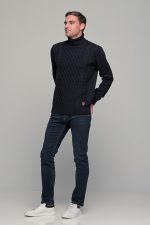 Μπλε ανδρικό ζιβάγκο με πλέξη - regular fit