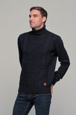 Μπλε ανδρικό ζιβάγκο με πλέξη - regular fit