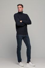 Μπλε ανδρικό ζιβάγκο με πλέξη - regular fit