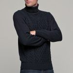 Μπλε ανδρικό ζιβάγκο με πλέξη - regular fit