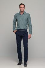 Πράσινο ανδρικό πουκάμισο με μπλε print – Slim Fit