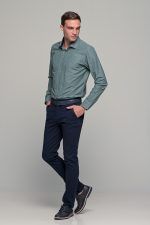 Πράσινο ανδρικό πουκάμισο με μπλε print – Slim Fit