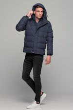 Ανδρικό μπουφάν αδιάβροχο φουσκωτό PAPARAZZI σε μπλε χρώμα - slim fit