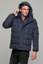 Ανδρικό μπουφάν αδιάβροχο φουσκωτό PAPARAZZI σε μπλε χρώμα - slim fit