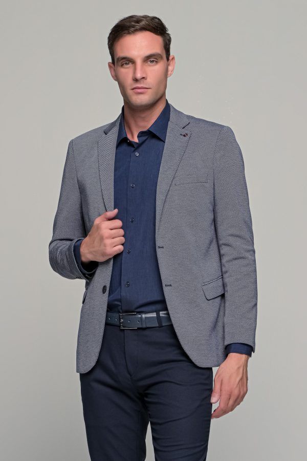 Μπλε ανοιχτό ανδρικό σακάκι MRC - slim fit