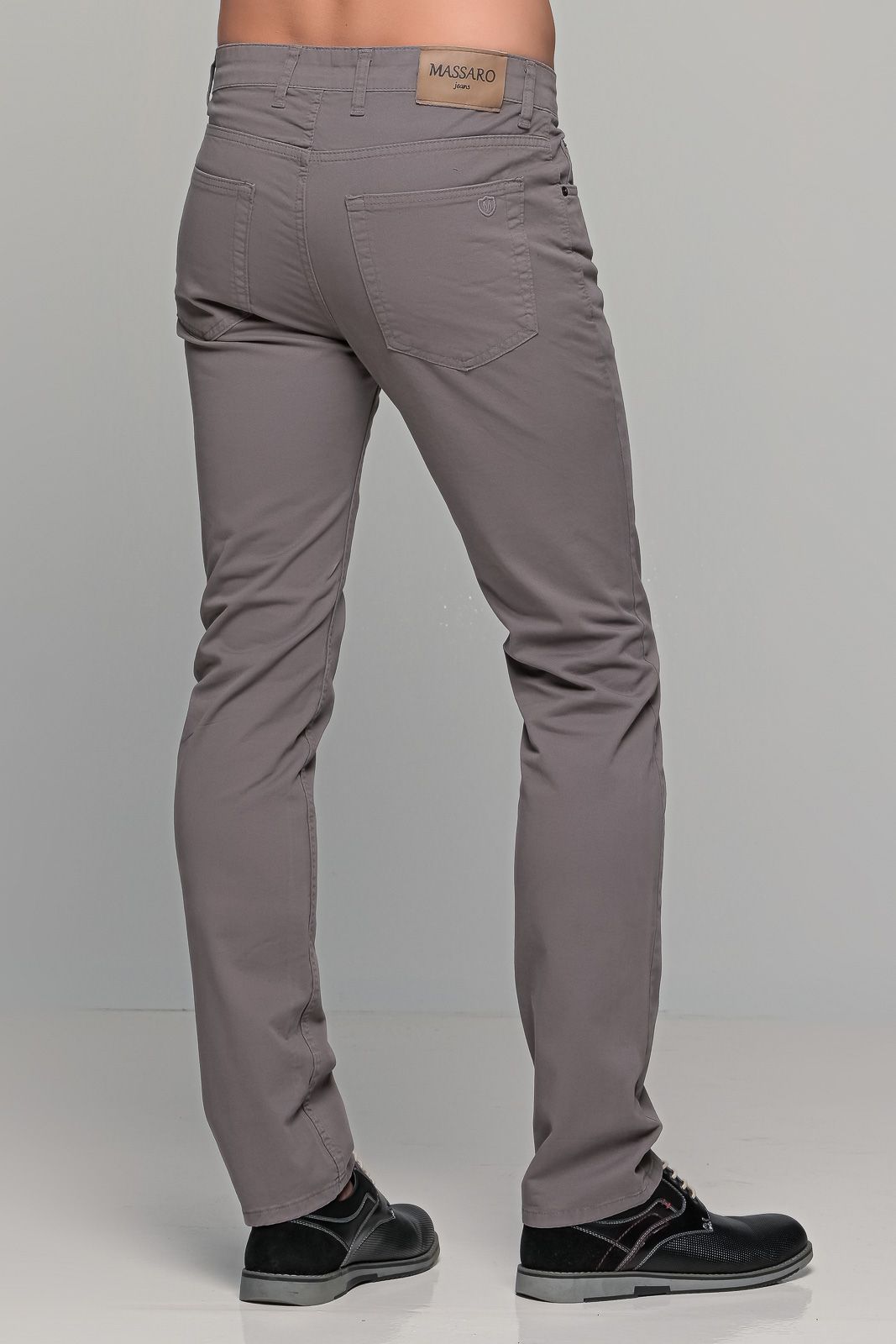 Χειμερινό ανδρικό παντελόνι πεντάτσεπο MASSARO γκρι - Straight fit