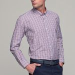 Καρό ανδρικό πουκάμισο PAPARAZZI μπλε κόκκινο με τσεπάκι - Classic fit