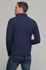 Φθηνή μπλε ανδρική ζακέτα βαμβακερή με φερμουάρ - regular fit