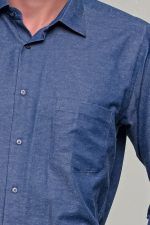 Μπλε ανδρικό πουκάμισο PAPARAZZI με τσεπάκι - Classic fit