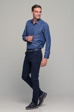 Μπλε ανδρικό πουκάμισο PAPARAZZI με τσεπάκι - Classic fit